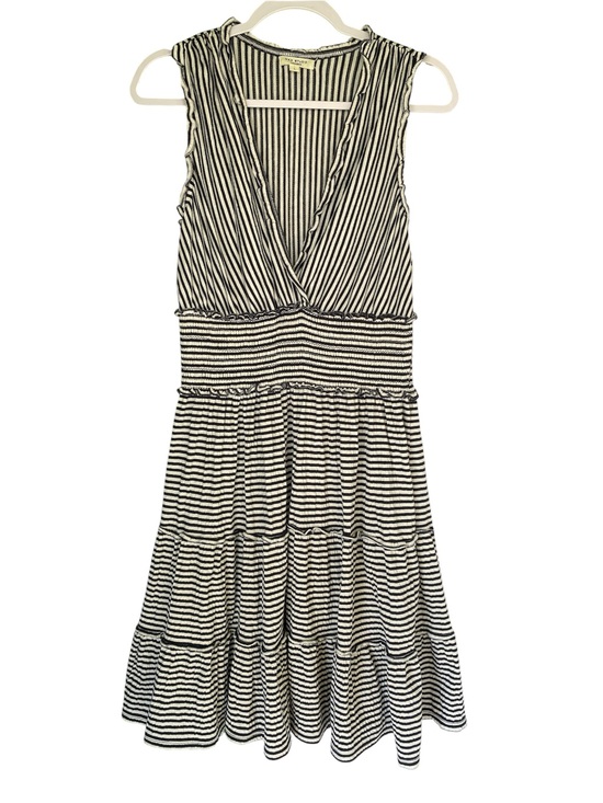 Max Studio Dresses & Skirts - Max Studio Black and White Striped V-Neck Tiered Midi Dress